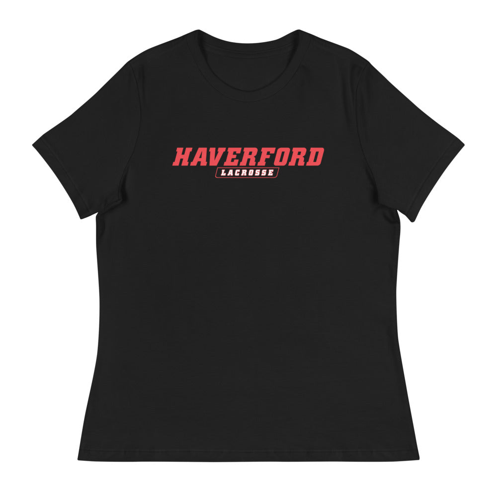 Haverford Men's Lacrosse Women's Relaxed T-Shirt-black