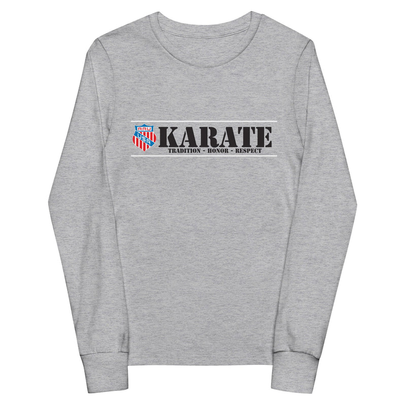 AAU Karate Youth long sleeve tee v1