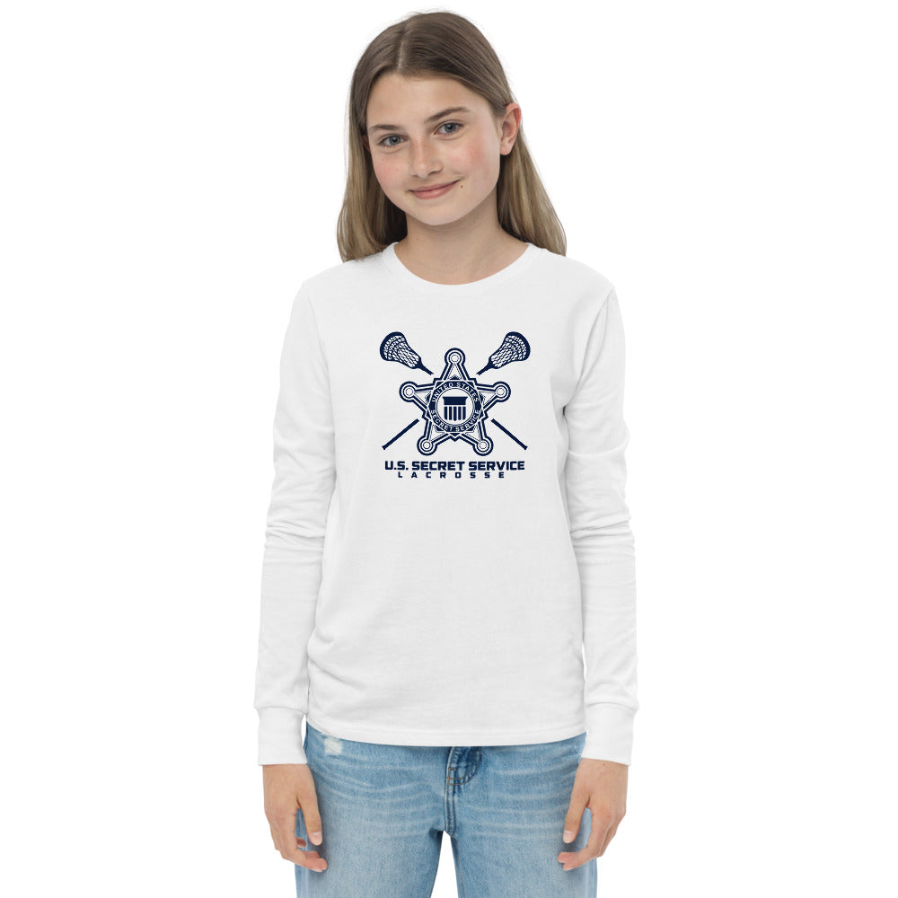 Camiseta de manga larga juvenil de lacrosse de la USSS