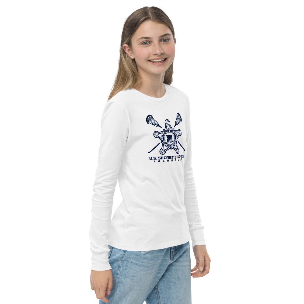 Camiseta de manga larga juvenil de lacrosse de la USSS