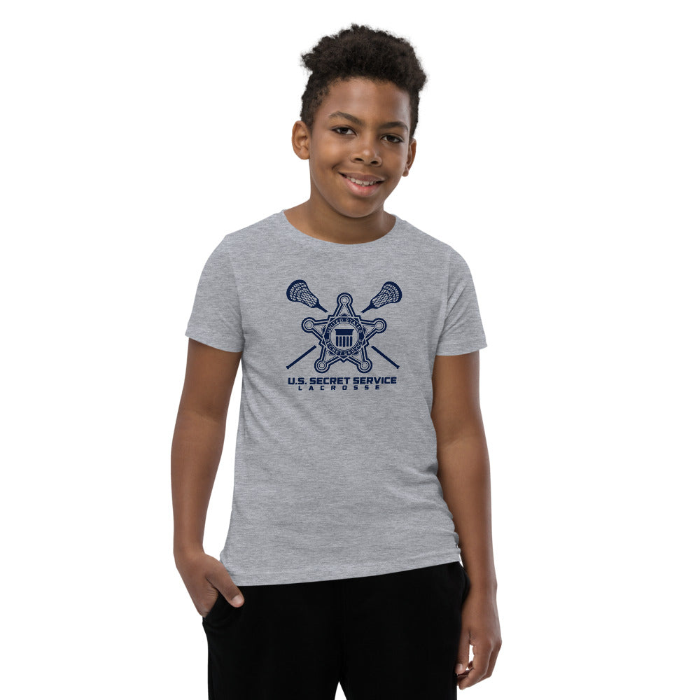 Camiseta de manga corta juvenil de lacrosse de la USSS