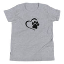 Camiseta de manga corta juvenil Dog Paws (estampado en la espalda)