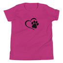 Camiseta de manga corta juvenil Dog Paws (estampado en la espalda)