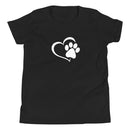 Camiseta de manga corta juvenil Dog Paws (estampado en la espalda)