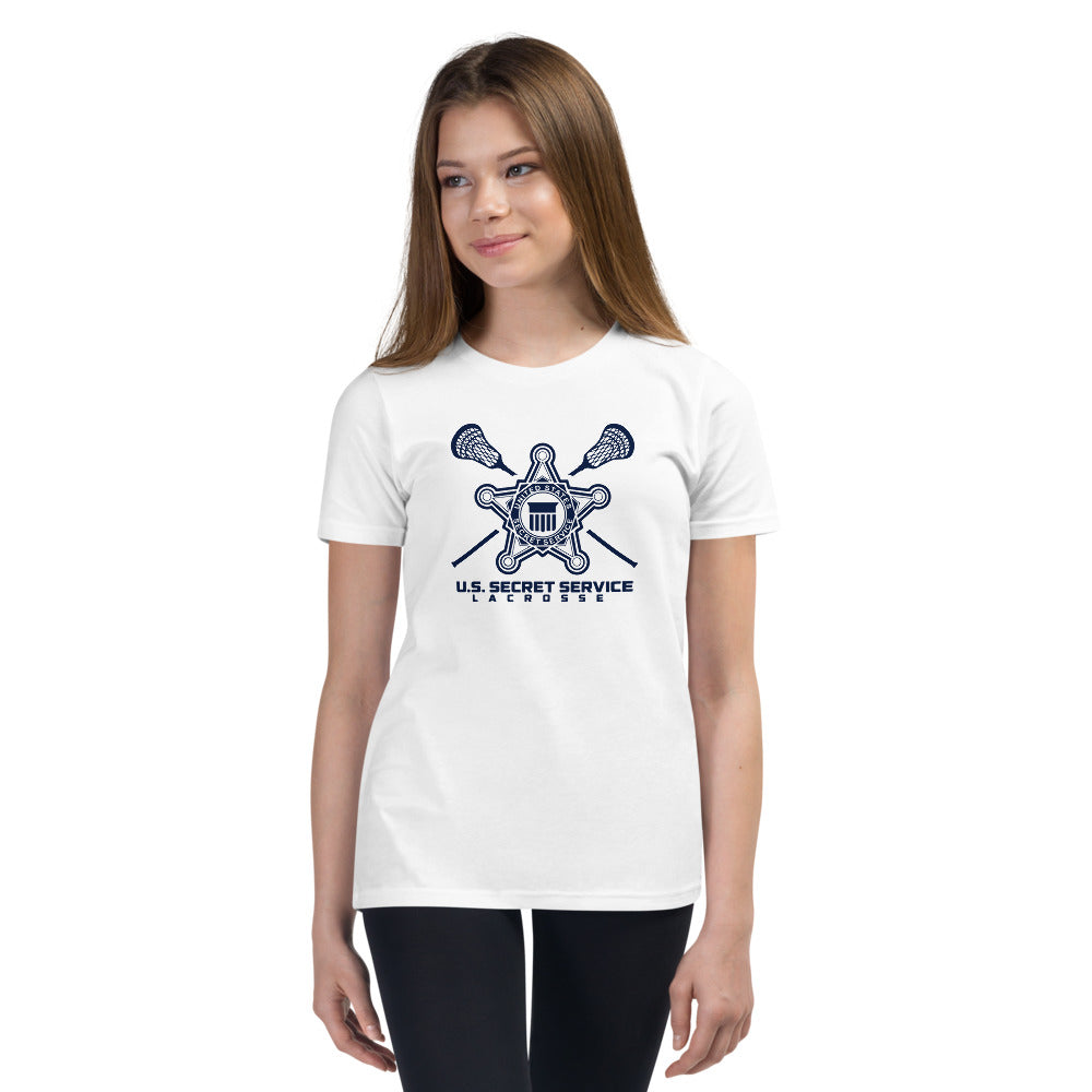 Camiseta de manga corta juvenil de lacrosse de la USSS