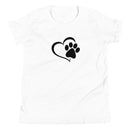 Camiseta de manga corta juvenil Dog Paws (estampado en la espalda)
