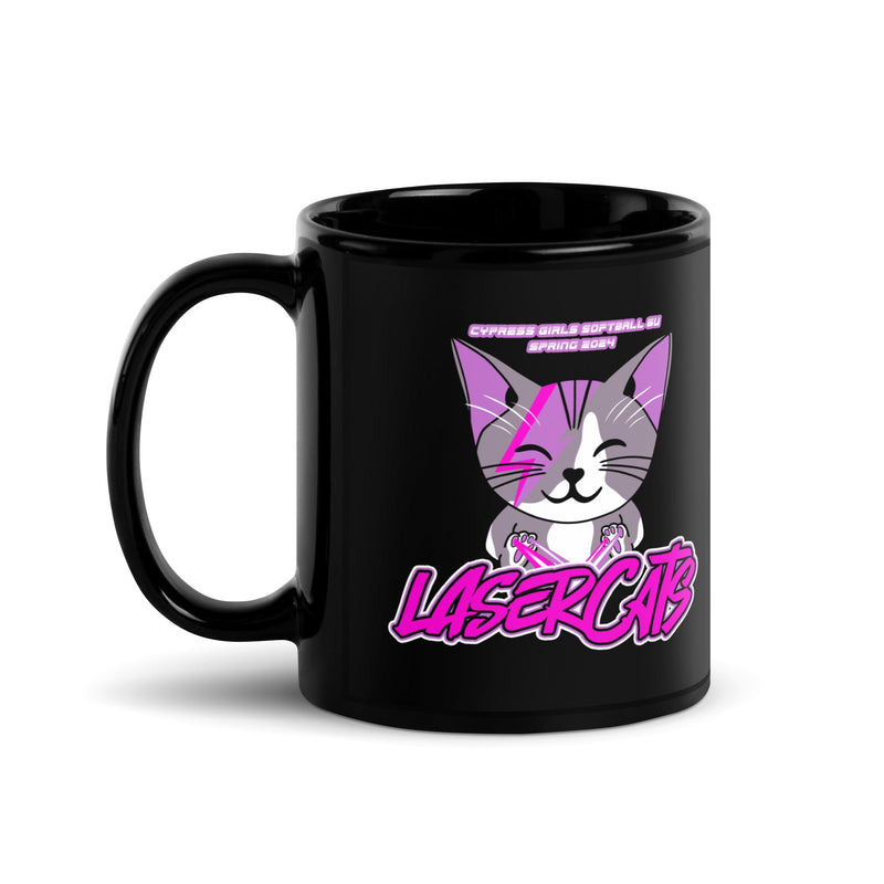 Laser Cats Black Glossy Mug