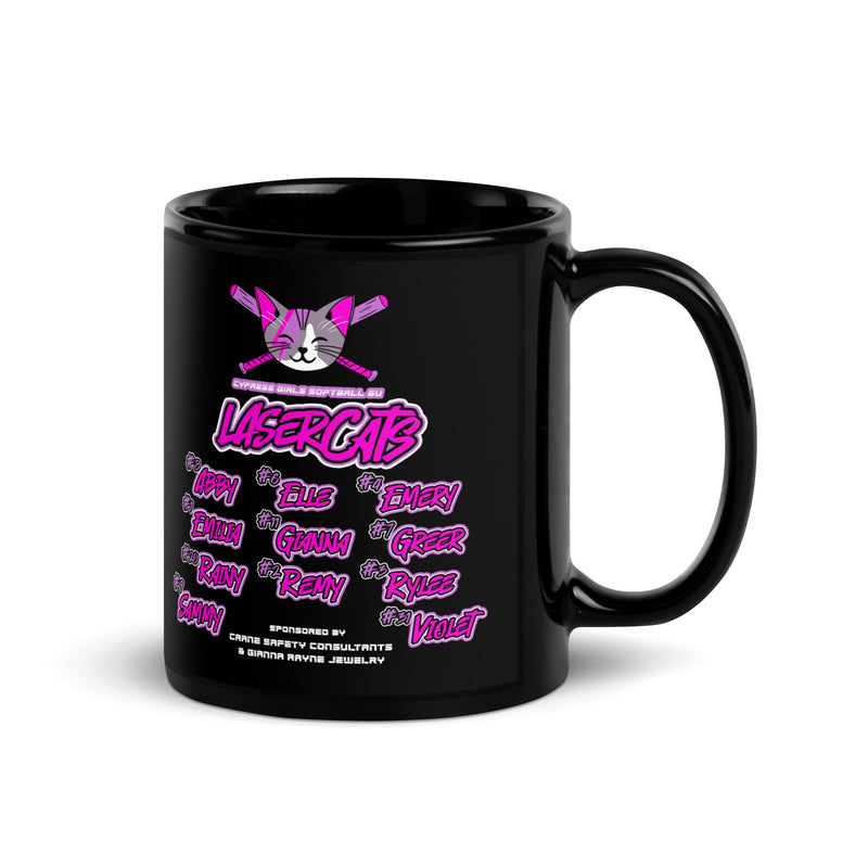 Laser Cats Black Glossy Mug