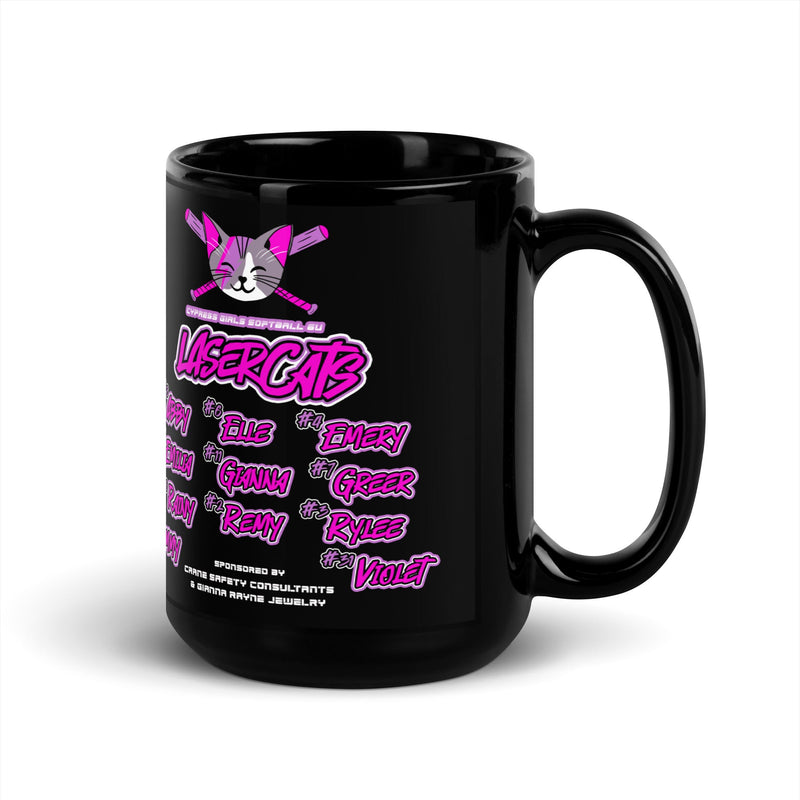 Laser Cats Black Glossy Mug