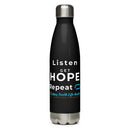 Botella de agua de acero inoxidable con la frase Way Truth Life Radio