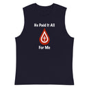 Camiseta sin mangas Thriving Faith (Él lo pagó todo)