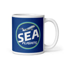 Taza blanca brillante SEA FLIGHTS