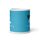 Taza blanca brillante del equipo Exodis