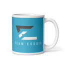 Taza blanca brillante del equipo Exodis