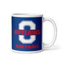 Taza blanca brillante Modesto Outlaws