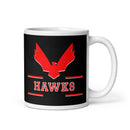 Taza blanca brillante de HHH Hawks
