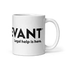 Relevant Law White glossy mug