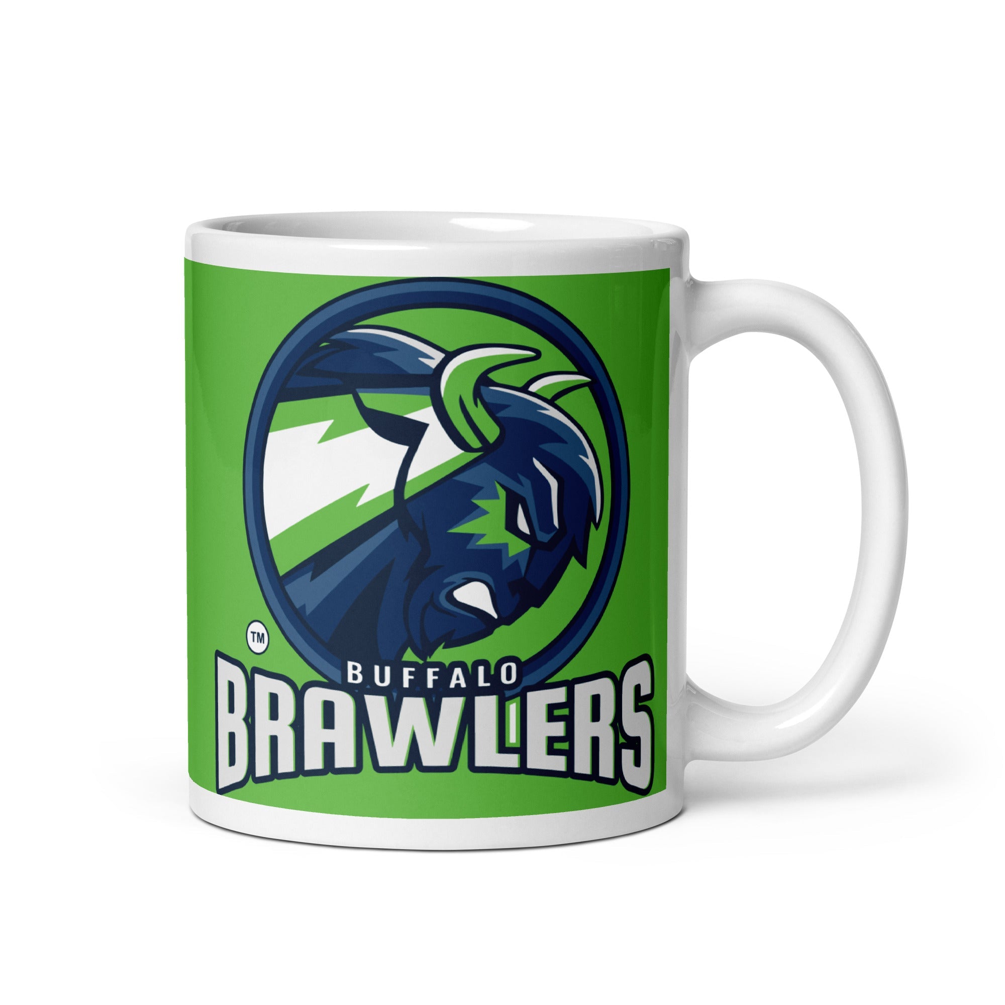 BUFFALO BRAWLERS White glossy mug