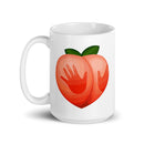 Taza blanca brillante Peach Curse