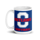 Taza blanca brillante Modesto Outlaws