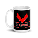 Taza blanca brillante de HHH Hawks