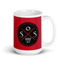 Taza blanca brillante SOS