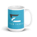 Taza blanca brillante del equipo Exodis