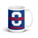 Taza blanca brillante Modesto Outlaws