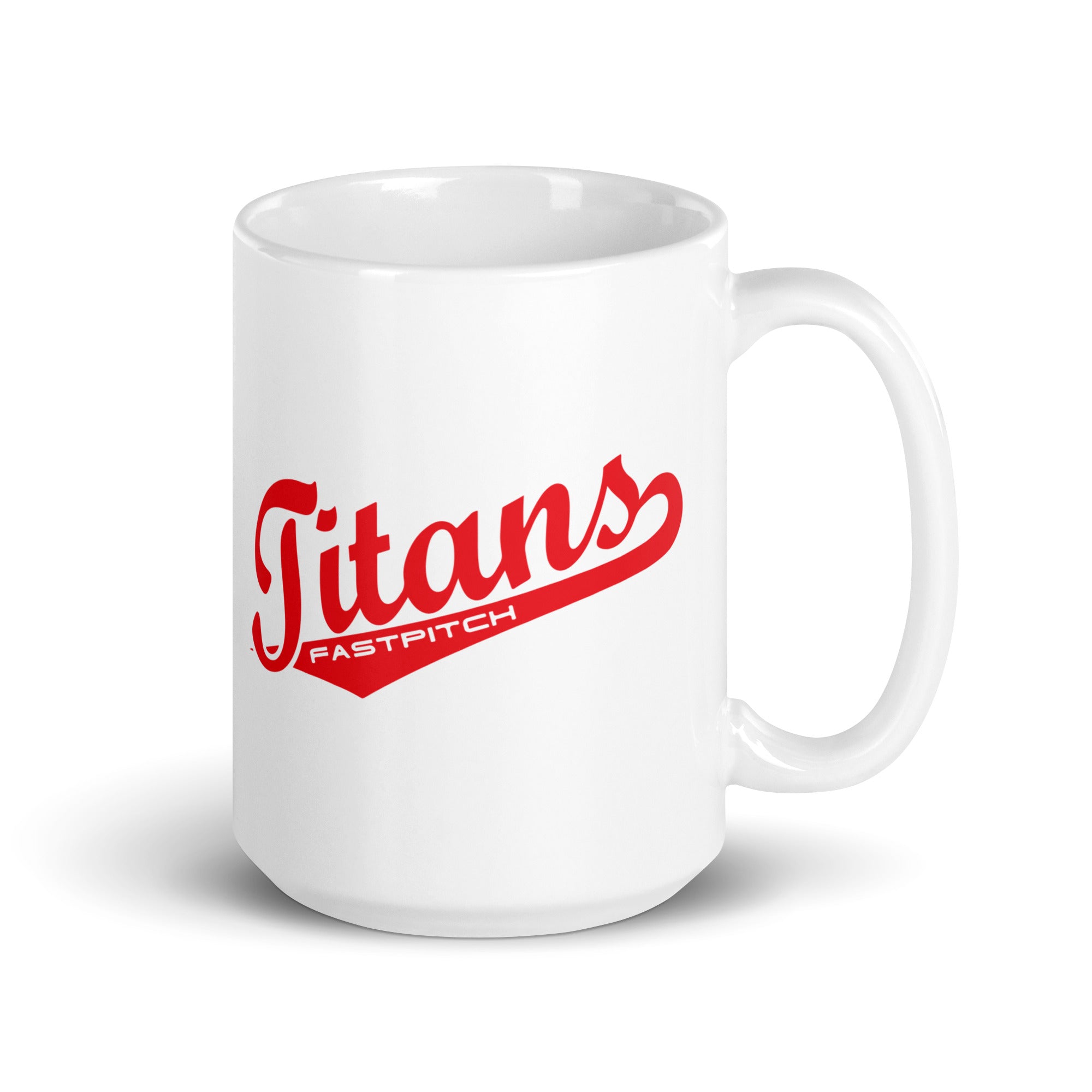 Titans Fastpitch White glossy mug