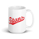 Taza blanca brillante Titans Fastpitch