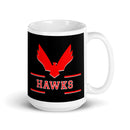 Taza blanca brillante de HHH Hawks