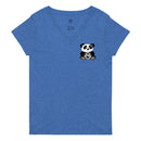Camiseta de mujer con cuello en V reciclada p4 (Panda)