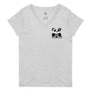 Camiseta de mujer con cuello en V reciclada p4 (Panda)
