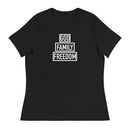Camiseta relajada para mujer Thriving Faith (Dios, familia, libertad)