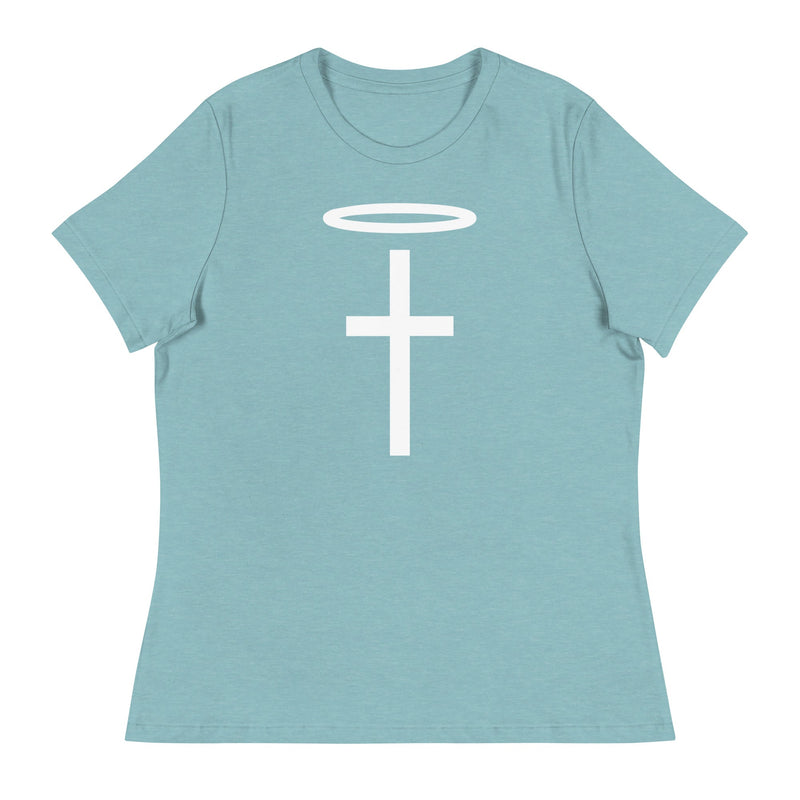 Thriving Faith Women's Relaxed T-Shirt (Halo & Cross)