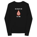 Camiseta de manga larga para jóvenes Thriving Faith (Él lo pagó todo)